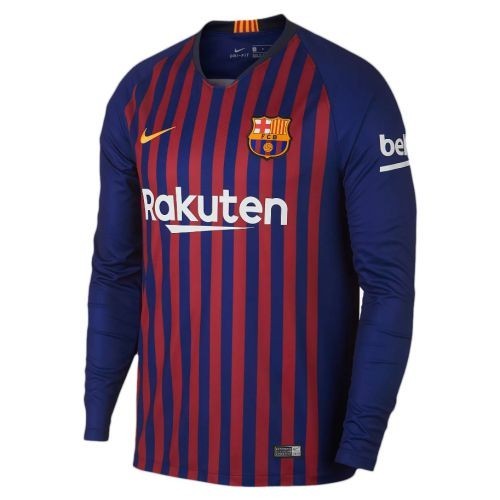 Футбольная футболка для детей Barcelona Домашняя 2018/19 лонгслив (рост 116 см)