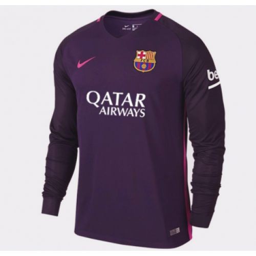 Футбольная футболка для детей Barcelona Гостевая 2016/17 лонгслив (рост 128 см)