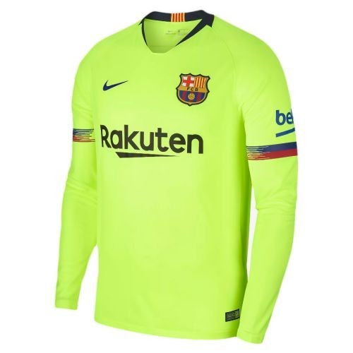 Футбольная футболка для детей Barcelona Гостевая 2018/19 лонгслив (рост 164 см)