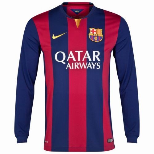 Футбольная футболка для детей Barcelona Домашняя 2014/15 лонгслив (рост 164 см)