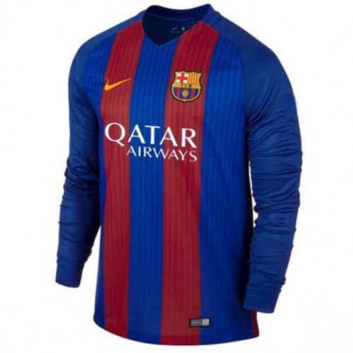 Футбольная футболка для детей Barcelona Домашняя 2016/17 лонгслив (рост 128 см)