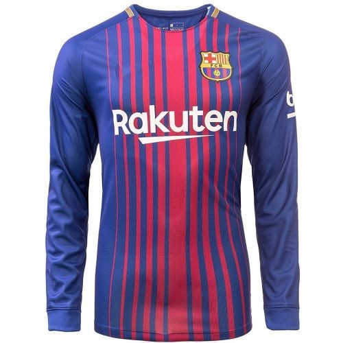 Футбольная футболка для детей Barcelona Домашняя 2017/18 лонгслив (рост 140 см)
